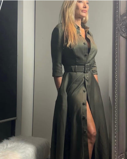 Ascot Dress - Army Green