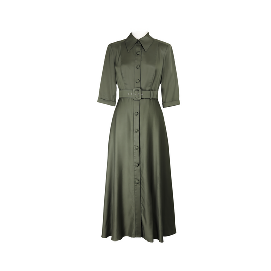 Ascot Dress - Army Green