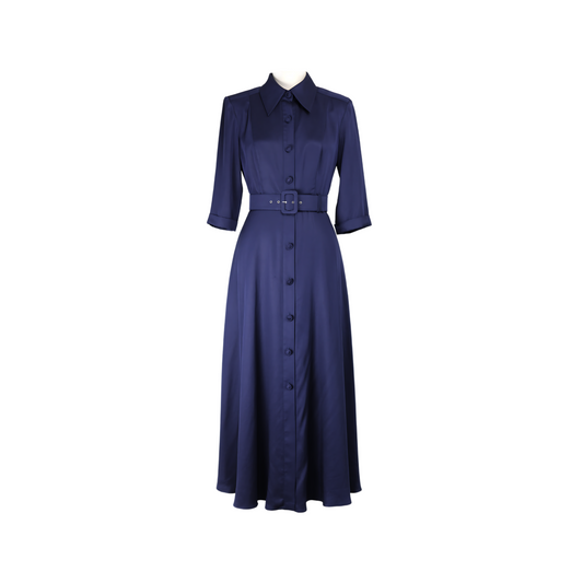 Ascot Dress - Navy